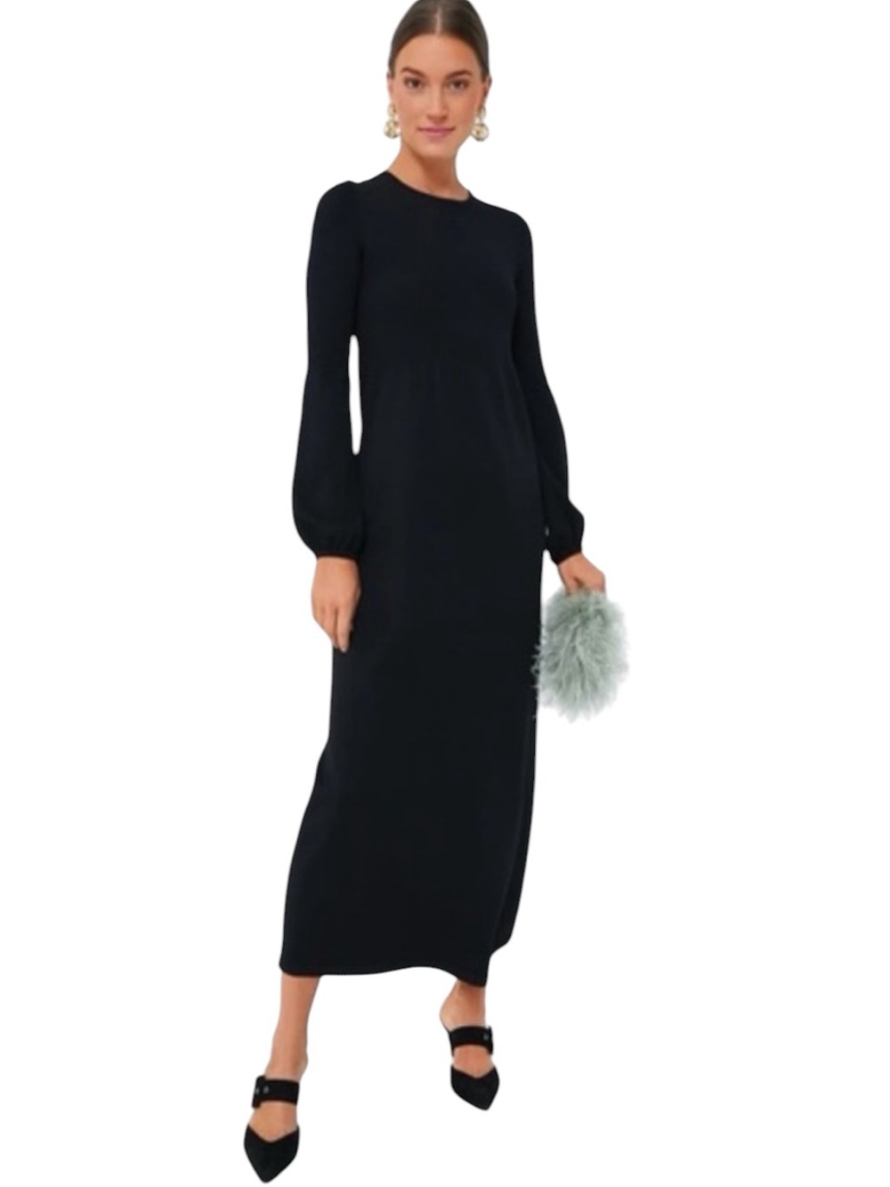 Pomander Place x Tuckernuck Chic Black Double Knit Lennox Maxi Dress Size Large‎